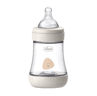 Perfect-5 Silicone Bottle with Slow Flow Nipple 0m+ WHITE 150ml _ Chicco