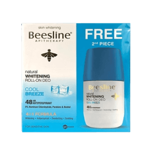 Natural Whitening Roll-On Deo Cool Breath 48HR (1) 50ml + (1) 50ml Free _ Beesline