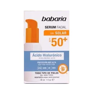 Sun Solar Spf50+ Serum Facial with Hyaluronic Acid for All Skin Types 30ml _ babaria