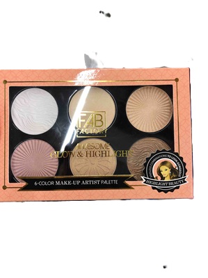 Awesome Glow & Highlight 6-color Make-up Artist Palette 18 g - FAB FACTORY