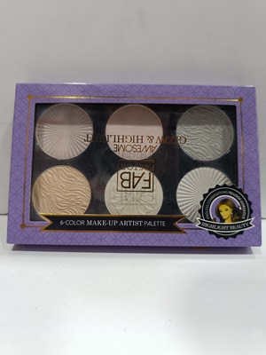 Awesome Glow & Highlight 6-color Make-up Artist Palette 18 g - FAB FACTORY