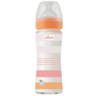 Well-Being Glass  Feeding Bottle 0M+ 240ml Pink _ Chicco